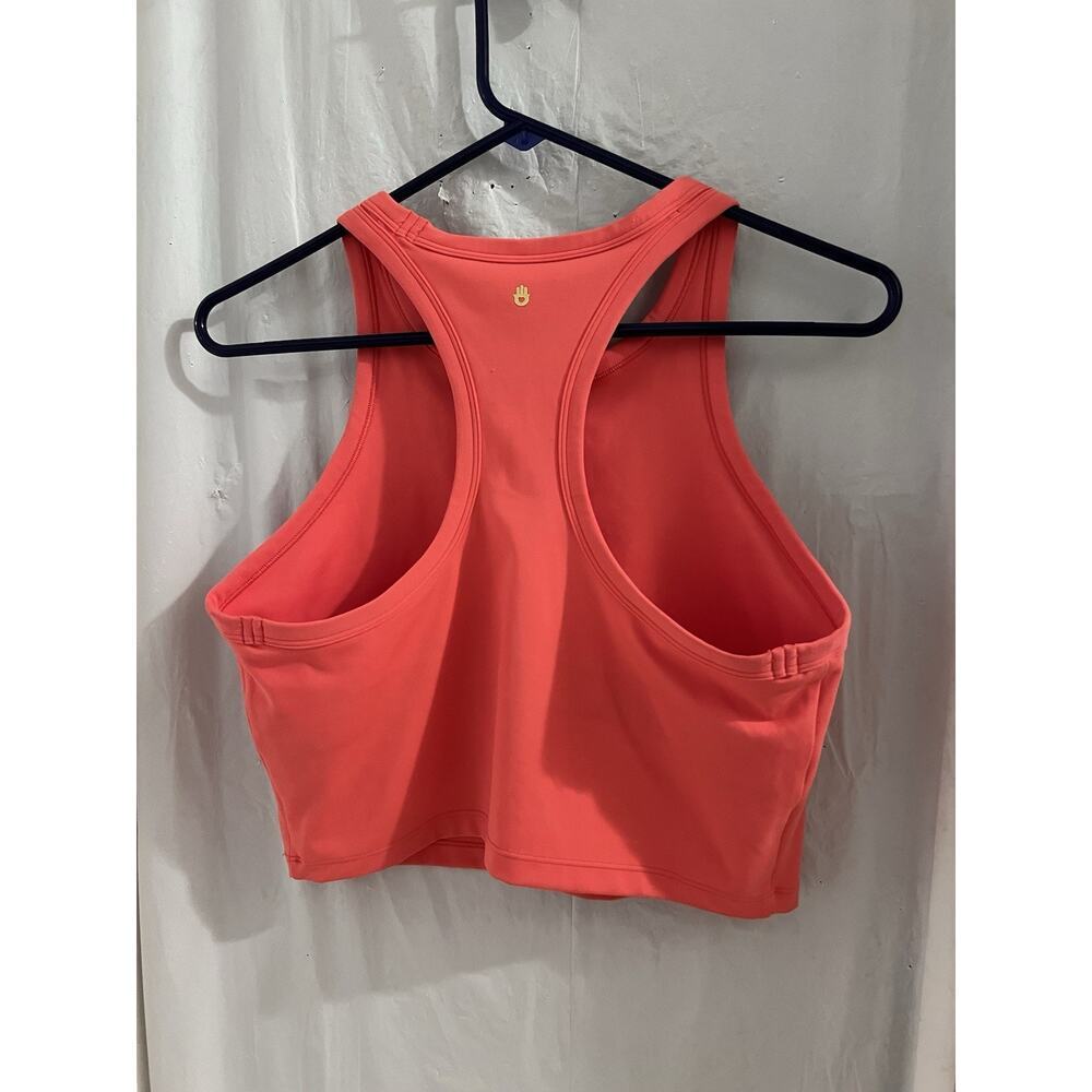 Spiritual Gangster Coral Orange Cropped Racer Back Tank Too Sz L - Picture 2 of 4